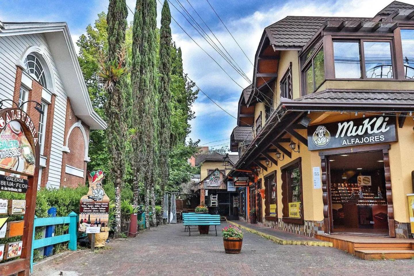 Locar-In Gramado - Loft A 50 M Da Rua Coberta. Apartman Kültér fotó
